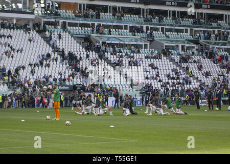 Turin, Italien. 20 Apr, 2019. FC Juventus vor der Serie eine Übereinstimmung bei der Allianz Stadion Turin, Turin, 20/04/2019 Credit: Antonio Polia/Pacific Press/Alamy leben Nachrichten Stockfoto