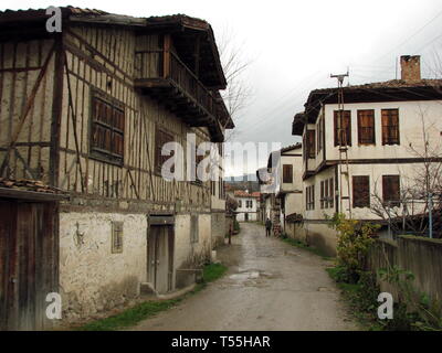 Traditionelle türkische osmanische Architektur Häuser in Safranbolu, Türkei Stockfoto