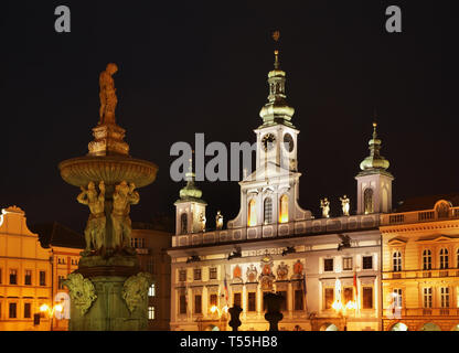 Ottokar II Square in Ceske Budejovice. Der Tschechischen Republik Stockfoto