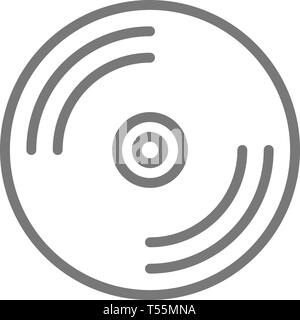 CD-Laufwerk, DVD-Symbol Leitung. Stock Vektor