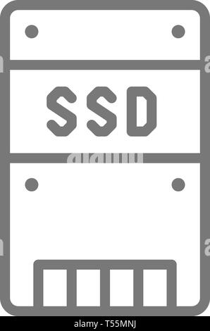 Solid State Drive, SSD, Storage disk Symbol Leitung. Stock Vektor