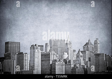 Vintage bild Skyline von New York City Stockfoto
