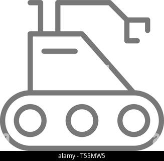 Moon Rover, Roboter, Kosmos exploration Symbol Leitung. Stock Vektor