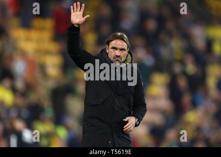 Manager von Norwich City, Daniel Farke - Norwich City v Sheffield Mittwoch, Sky Bet Meisterschaft, Carrow Road, Norwich - 19. April 2019 Editorial Uns Stockfoto