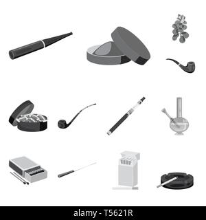 Zigarre, Schnupftabak, Blätter, Rohr, Kauen, elektronische, Hookah, Matchbox, Mundstück, Pack, Aschenbecher, Lieferung, Blatt, retro, Sucht, Filter, Bong, Box, Halter, Glas-, Behälter-, Anlagen-, Classic, schädlich, Vaporizer, Flasche, Holz, Modell, Gesundheit, Nikotin, Rauchen, Statistiken, verweigern, Stop, anti, Gewohnheit, Zigaretten, Tabak, Set, Vector, Icon, Illustration, isoliert, Sammlung, Design, Element-, Grafik-, Zeichen-, Mono-, Vektor, Vektoren, grau Stock Vektor