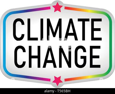 Klimawandel Aufkleber Symbol abstrakte Papier Vektor in lable Stil Stock Vektor