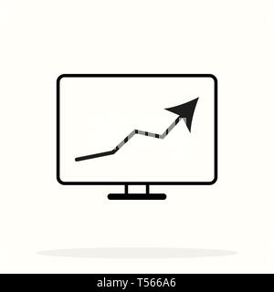 Computer-Monitor-Symbol. Flachen PC-Symbol. Vektor-Illustration, EPS10 Stock Vektor