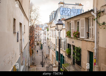 Treppen in Montmartre, Frankreich Stockfoto