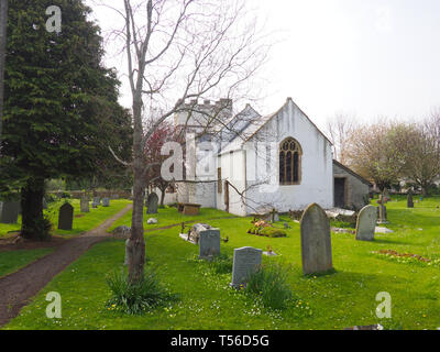 Kilve, Somerset, UK. 18. Apr 2019. Der hl. Jungfrau Maria Kirche. Stockfoto