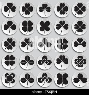Clover Symbole auf dem Teller Hintergrund für Grafik- und Webdesign. Einfachen Vektor unterzeichnen. Internet Konzept Symbol für Website Taste oder mobile App. Stock Vektor