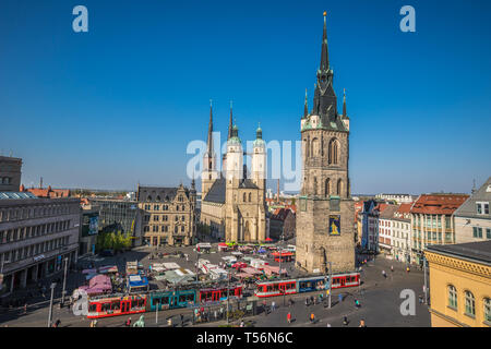 Stadtzentrum von Halle Saale in Deutschland Stockfoto