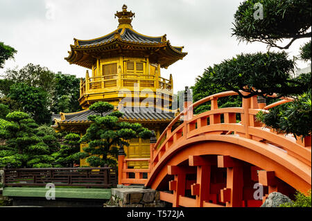 Im chinesischen Stil Tempel in Nan Lian Garden Hong Kong China (Chi Lin Nunnery verbunden) Stockfoto