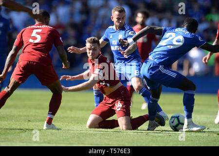 Cardiff, Wales, UK. 21 Apr, 2019. Jordan Henderson von Liverpool ist verschmutzt. (Credit: Jeff Thomas | MI Nachrichten) nur die redaktionelle Nutzung, eine Lizenz für die gewerbliche Nutzung erforderlich. Keine Verwendung in Wetten, Spiele oder einer einzelnen Verein/Liga/player Publikationen. Für Rückfragen, Vorwand Credit: MI Nachrichten & Sport/Alamy Live News Credit: MI Nachrichten & Sport/Alamy leben Nachrichten Stockfoto