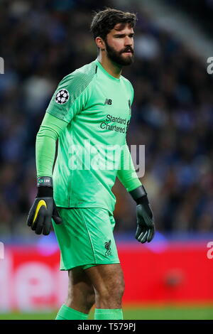 Alisson Becker (Liverpool), 17. April 2019 - Fußball: UEFA Champions League Viertelfinale 2 bein Übereinstimmung zwischen FC Porto 1-4 FC Liverpool im Estadio do Dragao in Porto, Portugal. (Foto von mutsu Kawamori/LBA) Stockfoto