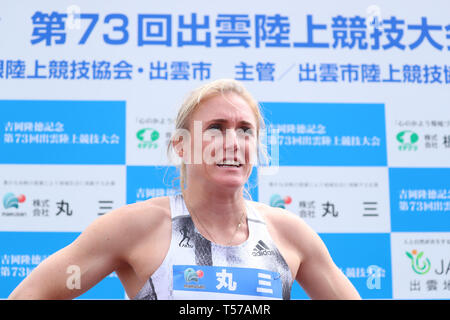 Shimane, Japan. 21 Apr, 2019. Sally Pearson (AUS) Athletik: 73Rd Izumo treffen Frauen 100m-Finale bei Hamayama Park Athletic Stadium in Shimane, Japan. Credit: yohei Osada/LBA SPORT/Alamy leben Nachrichten Stockfoto