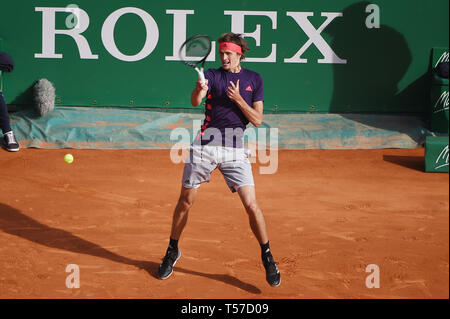 Alexander Zverev (GER), 18. April 2019 - Tennis: 3. Runde der Männer Singles Match in Monte Carlo Masters in Monte Carlo Country Club in Roquebrune-Cap-Martin, Frankreich. (Foto von itaru Chiba/LBA) Stockfoto