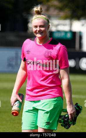 Borehamwood, Großbritannien. 21. April 2019. Becky Flaherty von Everton Damen während der Frauen Super League Spiel zwischen Arsenal und FC Everton Ladies an Langeweile Holz, Langeweile Holz am 21 Apr 2019 in Peterborough, England Credit: Aktion Foto Sport/Alamy leben Nachrichten Stockfoto