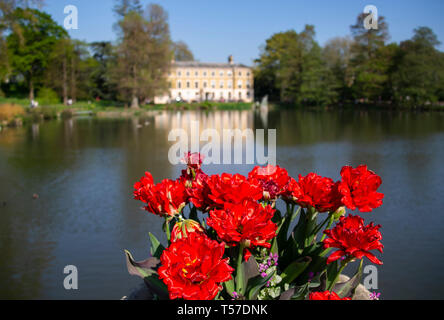 London, Großbritannien. 14 Apr, 2019. Foto am 14. April 2019 zeigt die Landschaft von Kew Gardens in London, der Hauptstadt Großbritanniens. Die Geschichte der Kew Gardens können aus dem 18. Jahrhundert zurückverfolgen. Im Jahr 2003, Kew Gardens wurde offiziell als UNESCO-Weltkulturerbe eingetragen. Credit: Han Yan/Xinhua/Alamy leben Nachrichten Stockfoto