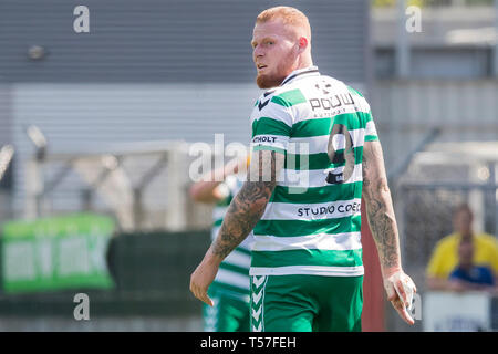 OSS, Frans Heesen Stadion, 22-04-2019, Saison 2018 / 2019, Niederländische Keuken Kampioen Divisie. Ergebnis 1-0, GA Adler Spieler Thomas Verheydt bekommt rote Karte während des Spiels TOP Oss-Go Ahead Eagles Stockfoto