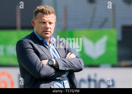 OSS, Frans Heesen Stadion, 22-04-2019, Saison 2018 / 2019, Niederländische Keuken Kampioen Divisie. Ergebnis 1-0, GA Adler Trainer John stegeman während des Spiels TOP Oss-Go Ahead Eagles Stockfoto