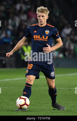 SEVILLA, 21-04-2019. Primera Division Liga. LaLiga. Estadio Benito Villamarin. Daniel Wood (Valencia CF) während des Spiels Real Betis - Valencia CF. Stockfoto