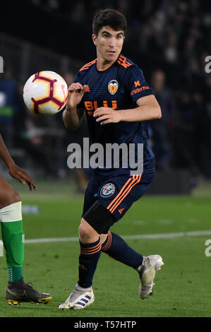 SEVILLA, 21-04-2019. Primera Division Liga. LaLiga. Estadio Benito Villamarin. Carlos Soler (Valencia CF) während des Spiels Real Betis - Valencia CF. Stockfoto