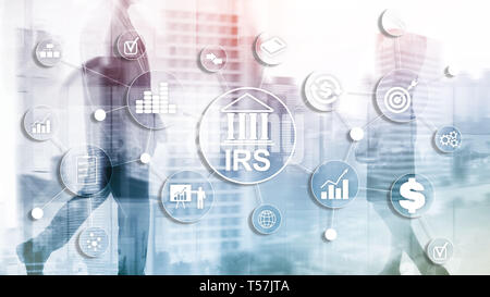 Internal Revenue Service. IRS Ministerium für Finanzen. Abstrakte Geschäft Hintergrund. Stockfoto