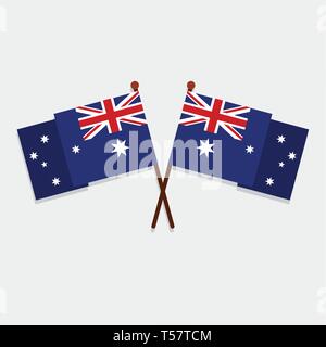 Zwei australische Flaggen Vektor symbol Abbildung Stock Vektor
