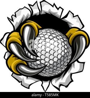 Golf Ball Eagle Claw Talons Ripping Hintergrund Stock Vektor