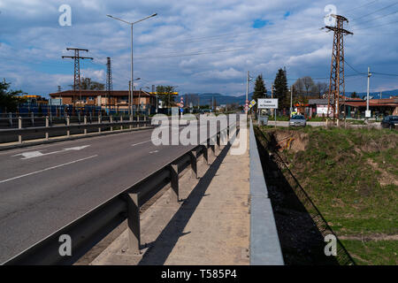 Chelopechene Bezirk Straße Zeichen, Sofia, квартал Челопечене табела, Eingang melden Stockfoto