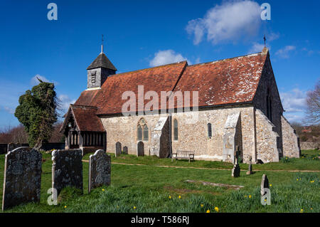 Kirche von St Mary Binsted, West Sussex, Großbritannien Stockfoto