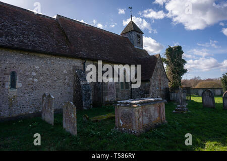 Kirche von St Mary Binsted, West Sussex, Großbritannien Stockfoto