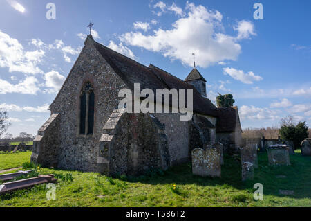 Kirche von St Mary Binsted, West Sussex, Großbritannien Stockfoto