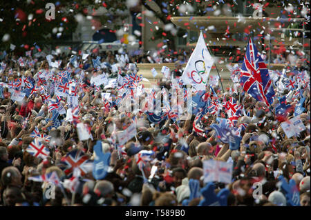 Die Olympischen und Paralympischen Helden Parade in London. 16/10/2008 Stockfoto