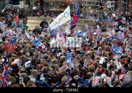 Die Olympischen und Paralympischen Helden Parade in London. 16/10/2008 Stockfoto