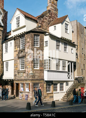 John Knox House, Gebäude aus dem 16.. Jahrhundert, jetzt Scottish Storytelling Centre, Royal Mile, Edinburgh, Schottland, Großbritannien Stockfoto