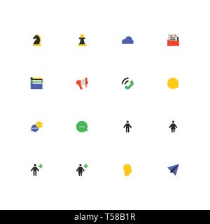 Business und Marketing-bunten Material Design Icons einstellen Stock Vektor