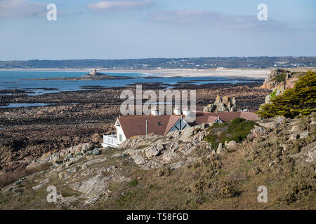 Blick über St. Ouen's Bay, Jersey Channel Islands Stockfoto