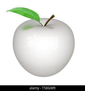 Metall Apple auf weißem Hintergrund Stockfoto