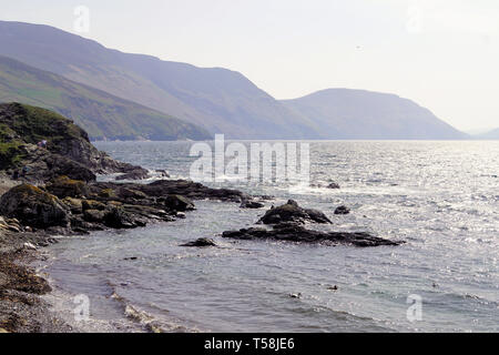 Der Küstenlinie bei Niarbyl, von der Insel Man Stockfoto