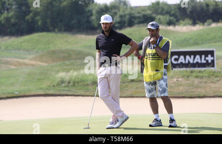 GUYANCOURT, Frankreich, Juli 03, 2015: Xavier Poncelet (fra) Während der dritten Runde der French Open, europäischen Golftour, Juli 03, 2015 Am Golf Stockfoto