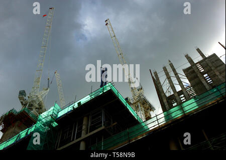 Neue BBC Broadcasting House Baustelle das Sendezentrum zu erweitern. London. 01/10/2008 Stockfoto