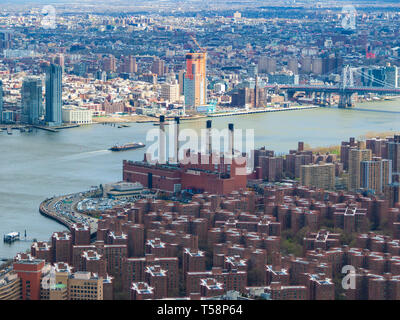Blick vom Empire State Building in Richtung Hudson River, Midtown Manhattan, New York City, USA Stockfoto
