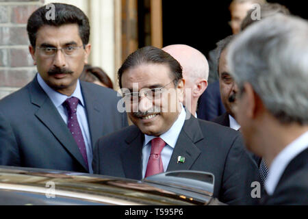 Präsident Asif Ali Zardari, der Präsident der Islamischen Republik Pakistan. London 18.9.09 Stockfoto