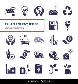 Grüne Energie Symbol im flachen Stil. Stock Vektor