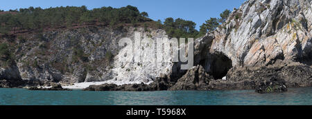 Morgat Höhlen, Crozon, Finisterre, Bretagne, Frankreich. Stockfoto