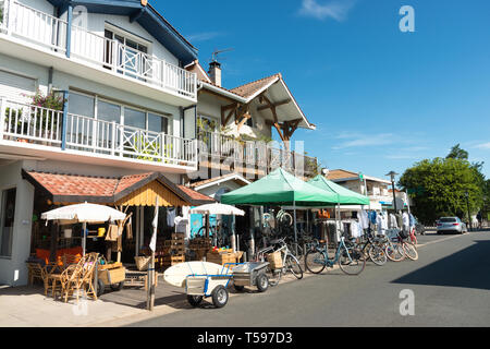 Bucht von Arcachon (Frankreich), eine Straße in Cap Ferret Stockfoto