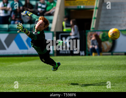 Ladbrokes schottischen Premiereship - Hibernian v Celtic. Easter Road Stadium, Edinburgh, Midlothian, Großbritannien. 21.04.2019. Bild zeigt: Ungarisch Hibs" goalkee Stockfoto