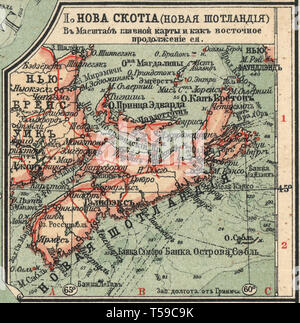 Nova Scotia, United States Neue Tabelle Atlas A.F. Marcks St. Petersburg, 1910 Stockfoto