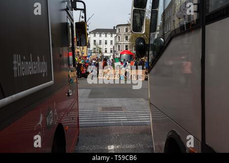 Cork, Irland, 20. April 2019. Aussterben Rebellion Protest, Cork City. Stockfoto